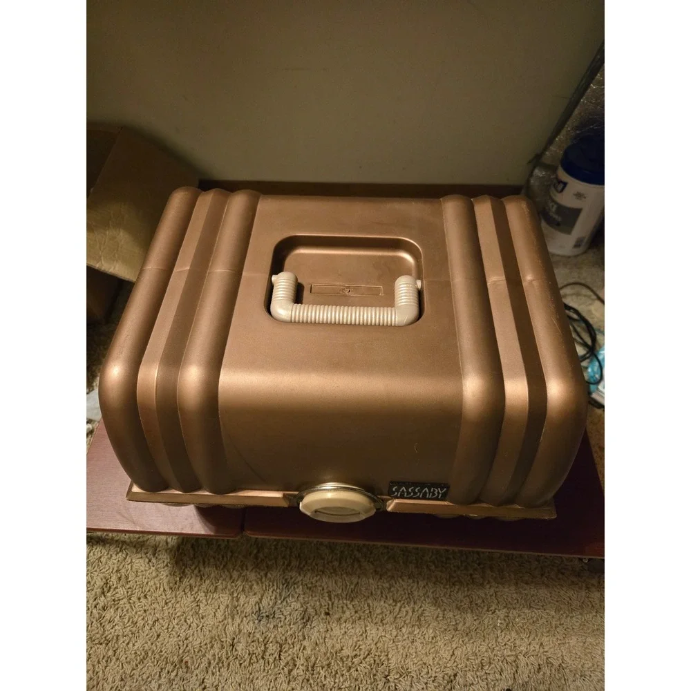 Vintage Sassaby Makeup Organizer Case Bronze Metallic‎ 90s Vanity Mirror Trunk